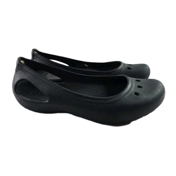 Crocs Kadee Ballet Flats Mary Jane Women’s 7 Closed Toe Slingback Black Shoes - Picture 1 of 6